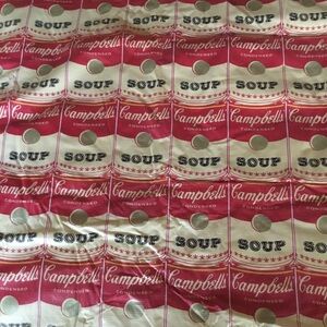 Campbells Soup vinyl tablecloth 60”x84”